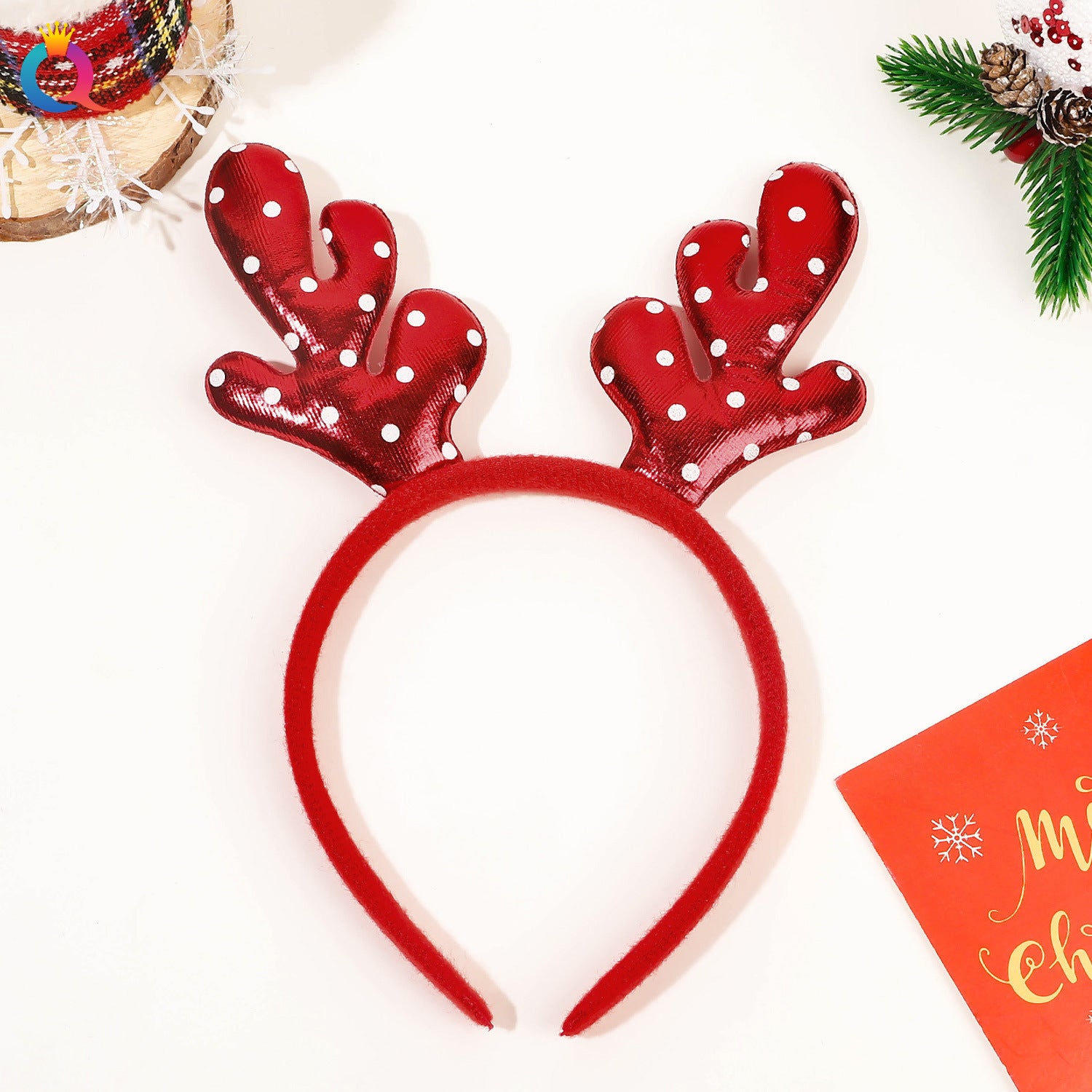 Wholesale Christmas antlers high skull top pressed holiday party headband